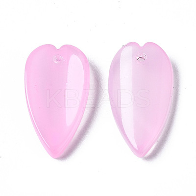Transparent Spray Painted Glass Pendants GGLA-S054-013E-01-1