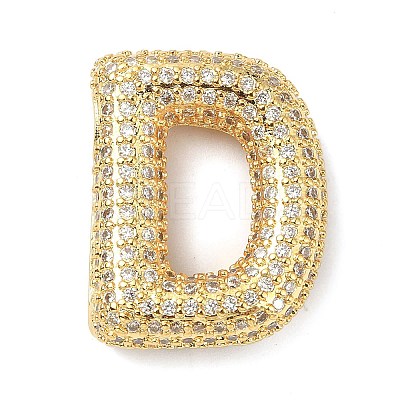 Rack Plating Brass Micro Pave Cubic Zirconia Pendants KK-Q790-01D-G-1