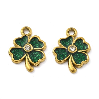 304 Stainless Steel Rhinestone Pendants STAS-D369-10G-1