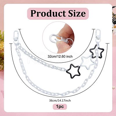 Acrylic Star Charm Iron Chain Bag Decorative Chains HJEW-OC00301-1
