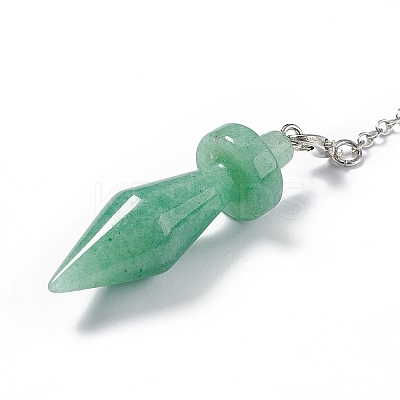 Mixed Natural & Synthetic Gemstone Pointed Dowsing Pendulums AJEW-B020-05P-1