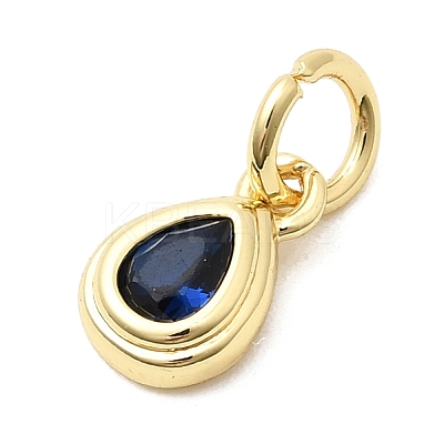Brass Cubic Zirconia Charms KK-G554-02E-02-1