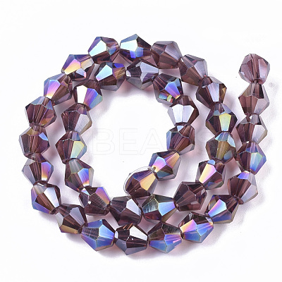 Electroplate Glass Beads Strands EGLA-Q118-8mm-B20-1