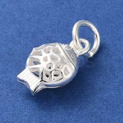 925 Sterling Silver Hollow Fish Charms with Jump Rings LS-STER-E071-01S-03-1