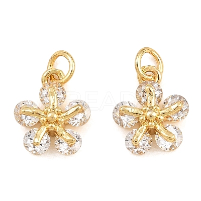 Brass Pave Cubic Zirconia Charms KK-Q085-14G-03-1