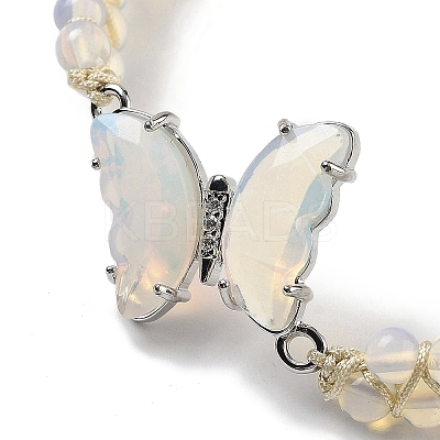 Opalite Braided Round Bead Bracelets BJEW-K251-06J-1