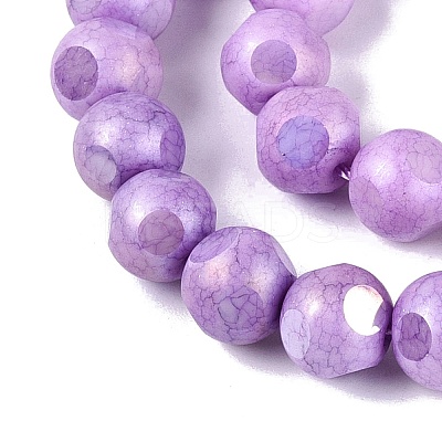 Ombre Effect Dyed Electroplate Opaque Glass Beads Strands EGLA-Q130-01A-13-1