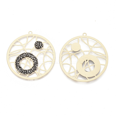 Brass Rhinestone Pendants KK-N215-02G-1