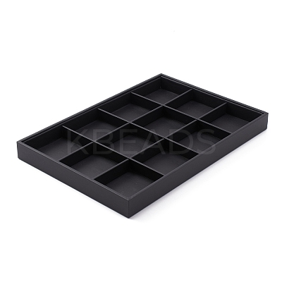 Stackable Wood Display Trays Covered By Black Leatherette X-PCT106-1