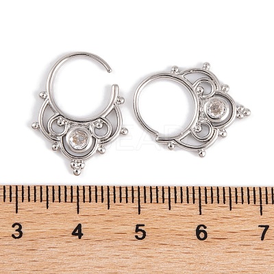 Rack Plating Brass Cubic Zirconia Earrings EJEW-S219-11P-1