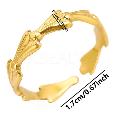 304 Stainless Steel Cuff Rings JD2718-2-1