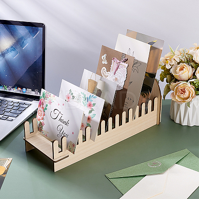 Hollow Bowknot Wooden Display Stands for Cards Holder ODIS-WH0031-03-1