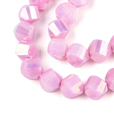 Anti-Tarnish Electroplate Glass Beads Strands GLAA-T025-8mm-14H-1