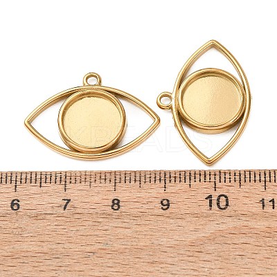 304 Stainless Steel Pendant Cabochon Settings SA-CBAAFB7-04G-1