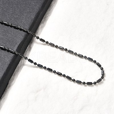 2MM 201 Stainless Steel Column Ball Chain Necklaces NJEW-C097-01B-1