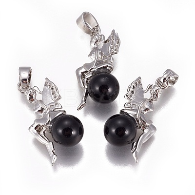 Natural Obsidian Pendants G-L512-E10-1