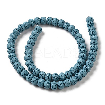 Natural Lava Rock Dyed Beads Strands G-Z036-B01-02-1