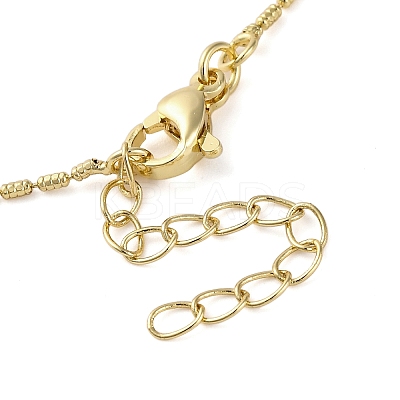 Brass Cubic Zirconia Flat Round Cross Pendant Necklaces NJEW-R100-02G-1