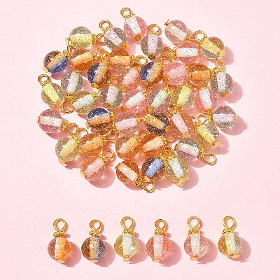 40Pcs Gradient Color Resin Pendants PALLOY-FS00029-1
