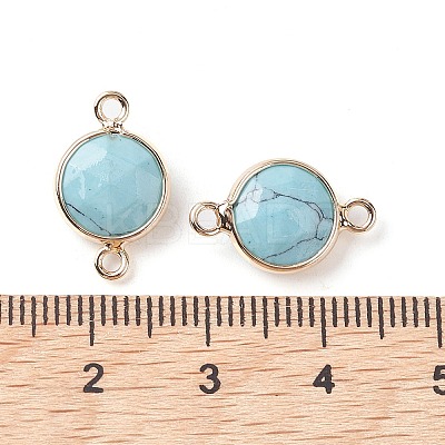 Synthetic Turquoise Connector Charms G-C102-09A-G-1