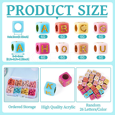 48G 8 Colors Opaque Acrylic Beads OACR-TA0003-51-1