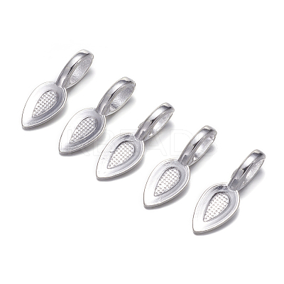Tibetan Style Alloy Glue-on Flat Pad Bails LS-TIBEP-AB3348Y-S-NF-1