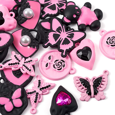 20Pcs 10 Style Spray Painted Alloy Pendants FIND-TA0002-89-1