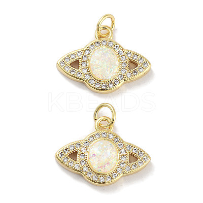 Brass Micro Pave Clear Cubic Zirconia Pendants KK-L213-037G-1