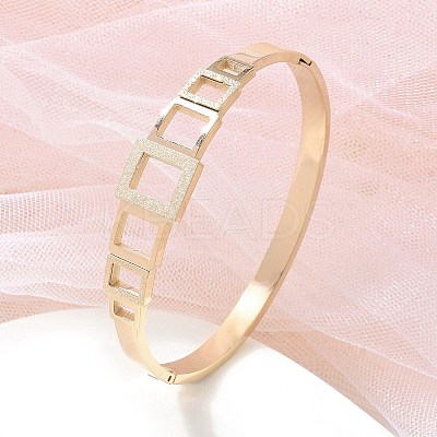 Ion Plating(IP) 304 Stainless Steel Hinged Bangles for Women BJEW-A011-17RG-1