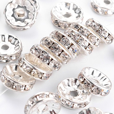 Brass Rhinestone Spacer Beads RB-A014-Z10mm-01S-1