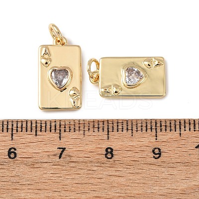 Brass with Cubic Zirconia Pendants KK-C143-42G-02-1