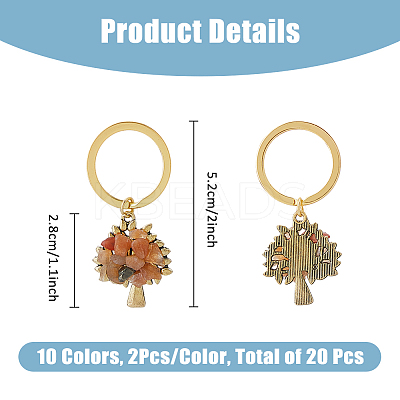 Natural & Synthetic Gemstone Keychain KEYC-FH00012-1