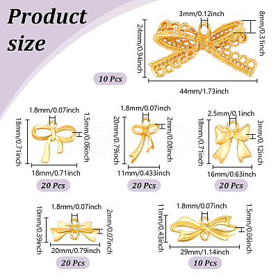 100Pcs Bowknot Alloy Pendants & Links Sets Charms FIND-GA0004-85-1