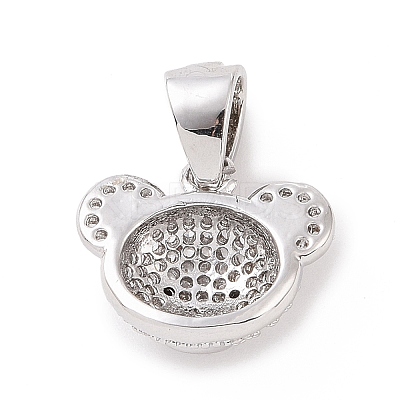 Brass Micro Pave Cubic Zirconia Pendants KK-C012-03P-06-1