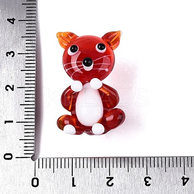 Handmade Lampwork Cat Figurine Display Decorations LAMP-N034-26E-1