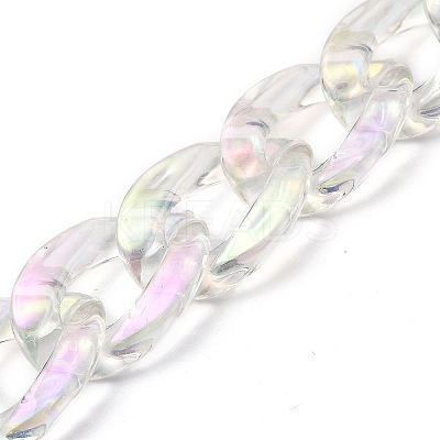 Transparent Acrylic Curb Chain for DIY Keychains HJEW-JM00400-02-1