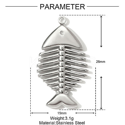 304 Stainless Steel Pendants STAS-OY001-18P-1