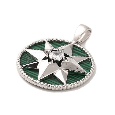 Brass Micro Pave Clear Cubic Zirconia Pendants KK-P260-30P-1