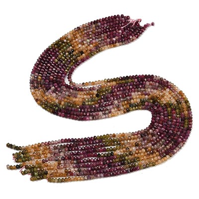 Natural Multicolor Tourmaline Beads Strands G-S388-A01-3x4mm-1