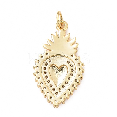 Rack Plating Brass Micro Pave Clear Cubic Zirconia Pendants KK-M229-38G-1