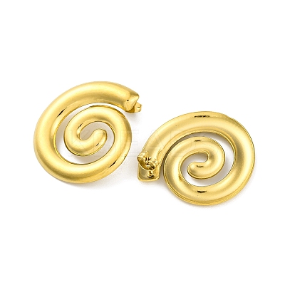 Ion Plating(IP) 304 Stainless Steel Spiral Stud Earrings EJEW-K295-18G-1