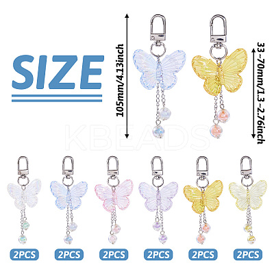 Butterfly Acrylic Pendant Decoration HJEW-TAC0056-1