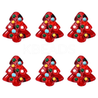 6Pcs Handmade Bumpy Glass Beads Strands LAMP-FS0001-16C-1