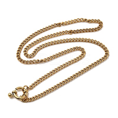 304 Stainless Steel Twisted Chain Necklaces with Spring Ring Clasps for Women NJEW-Z091-08G-1