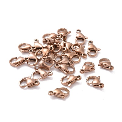 Ion Plating(IP) 304 Stainless Steel Lobster Claw Clasps STAS-H353-D-02RG-1