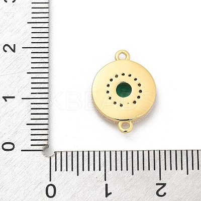 Brass Micro Pave Clear Cubic Zirconia & Shell Connector Charms LS-KK-M303-03G-02-1