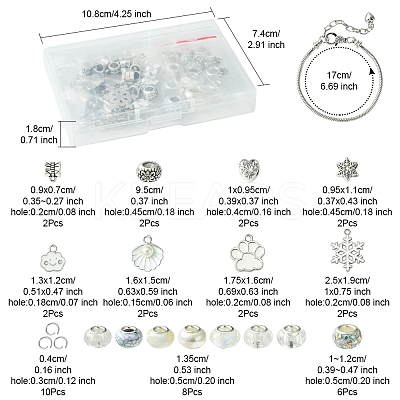 DIY Brass & Alloy European Style Bracelets Making Kits DIY-FS0007-22-1