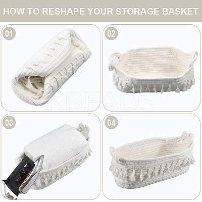 Cotton Rope Woven Storage Basket AJEW-WH20020-153B-1