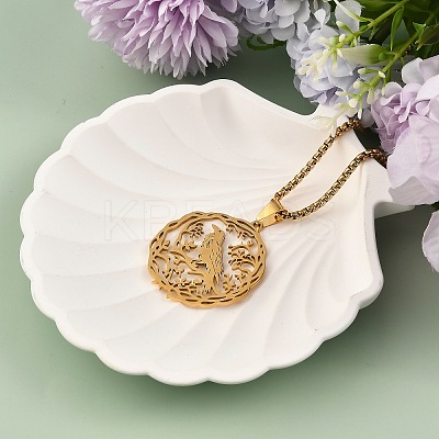 201 Stainless Steel Hollow Hummingbird Pendant Box Chain Necklaces for Women Men LS-NJEW-M086-05G-1