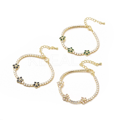 Cubic Zirconia Chain Bracelet BJEW-A132-22G-1